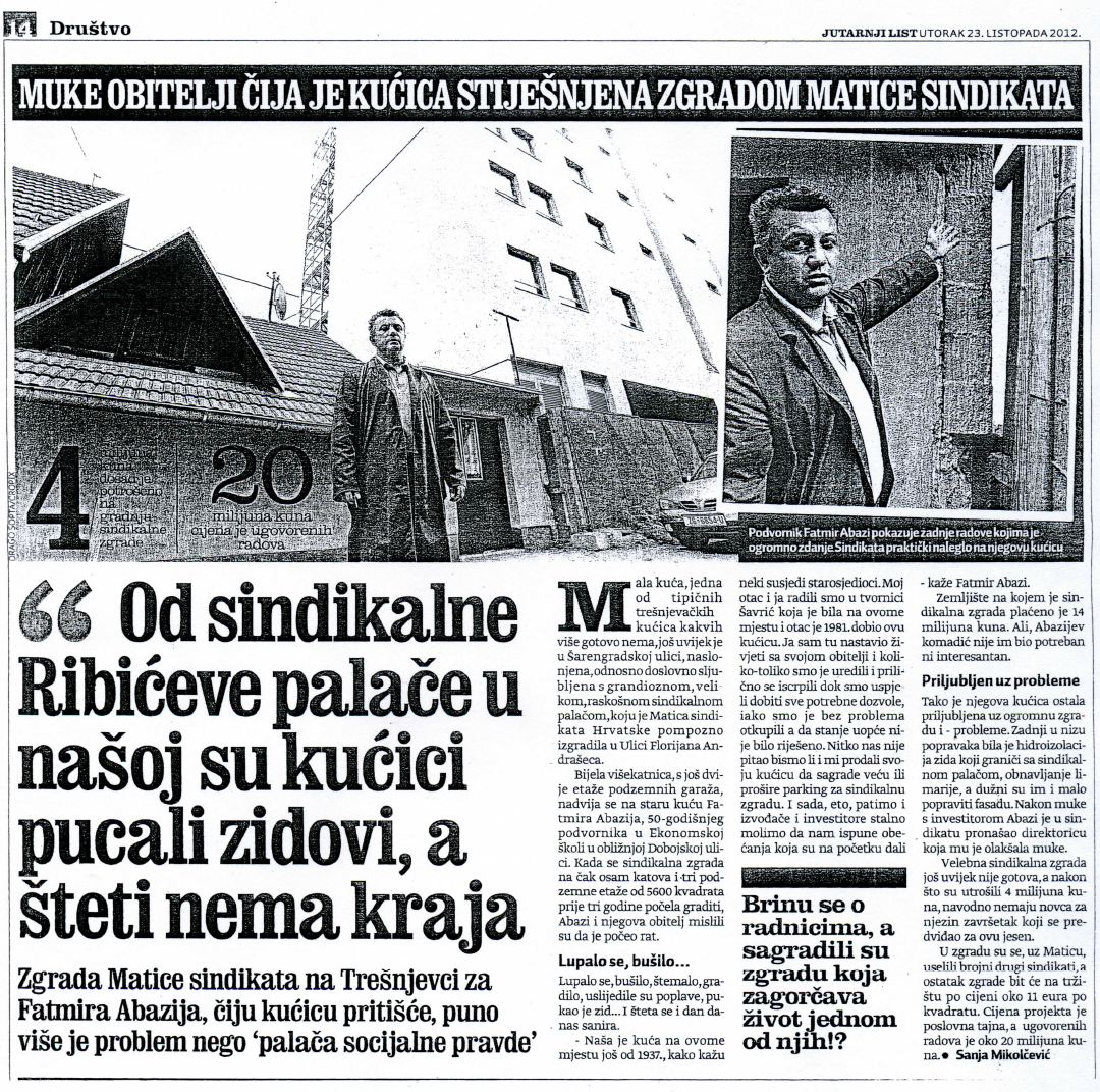 Jutarnji list, utorak 23. listopada 2012.